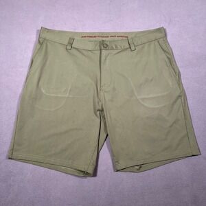 Rhone Shorts Mens 38 Commuter 8" Green Flat Front Golf Performance Chino